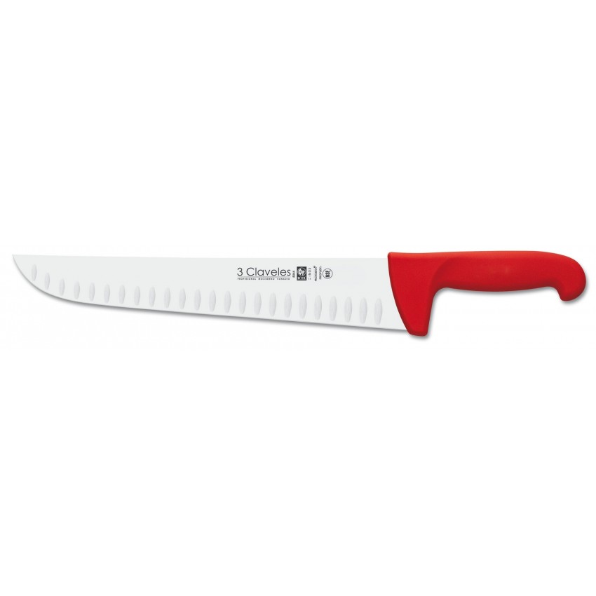 Cuchillo Carnicero Alveolado Proflex rojo