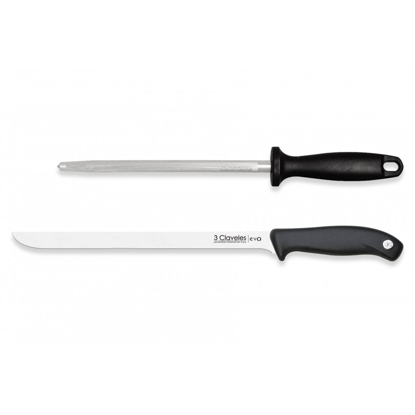 Set Cuchillo Jamonero Evo y Chaira