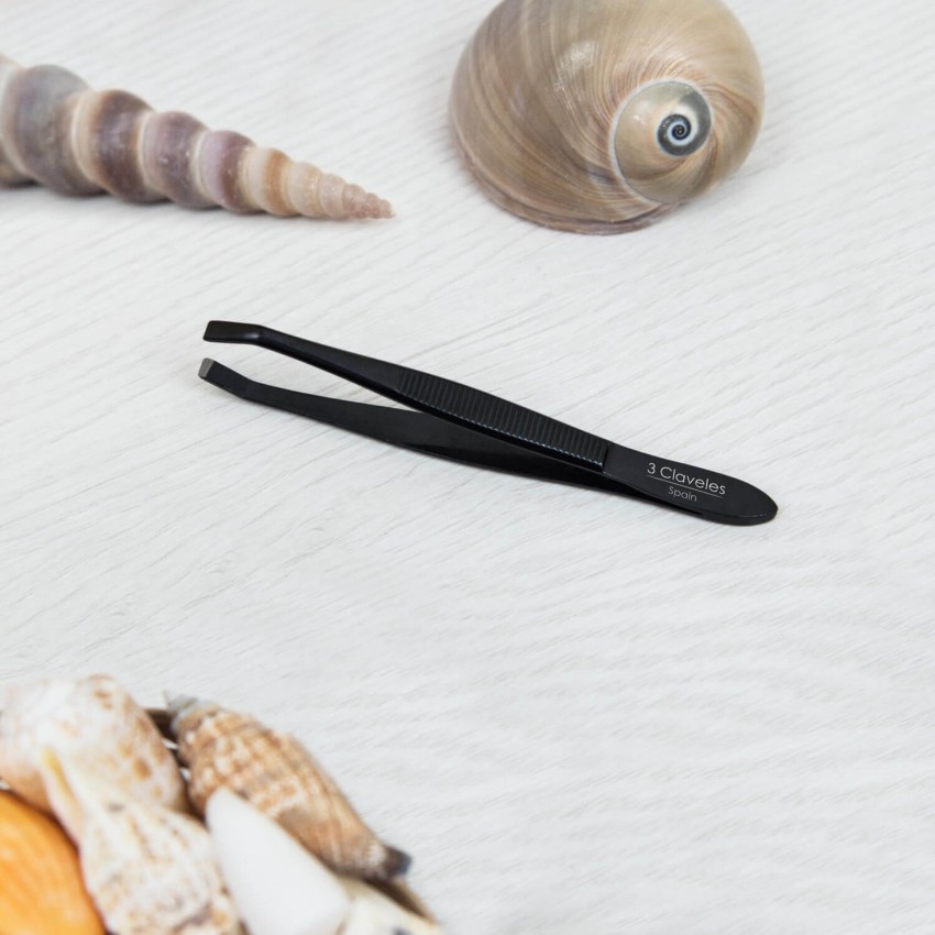 Pinza Depilar Cangrejo Negra estriada